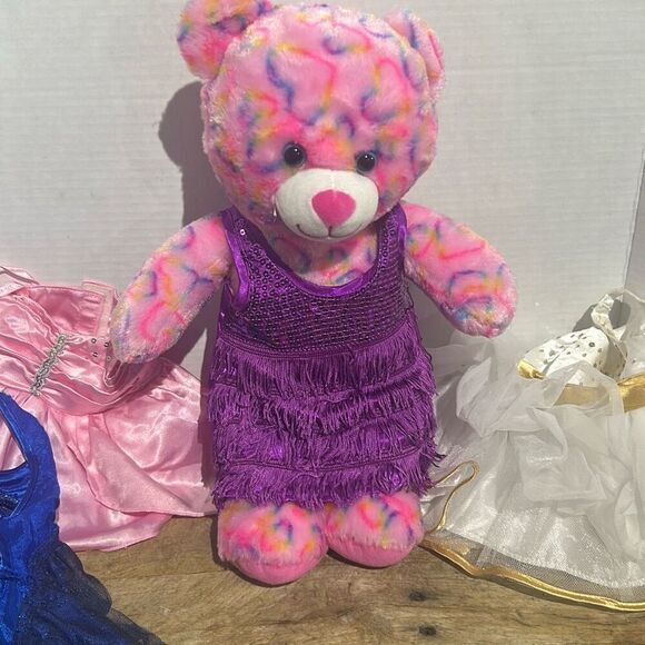 Build a bear‎ rainbow hearts bear with shoes and outfits clothing bundle - Picture 5 of 8